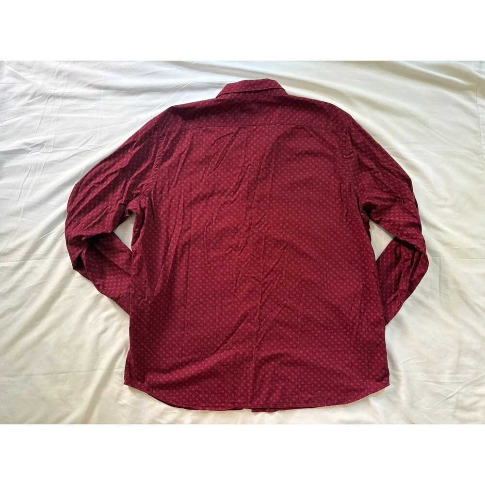 Banana Republic Red Tiny Polka Dot Button Down Shirt Mens Size XL Standard Fit
